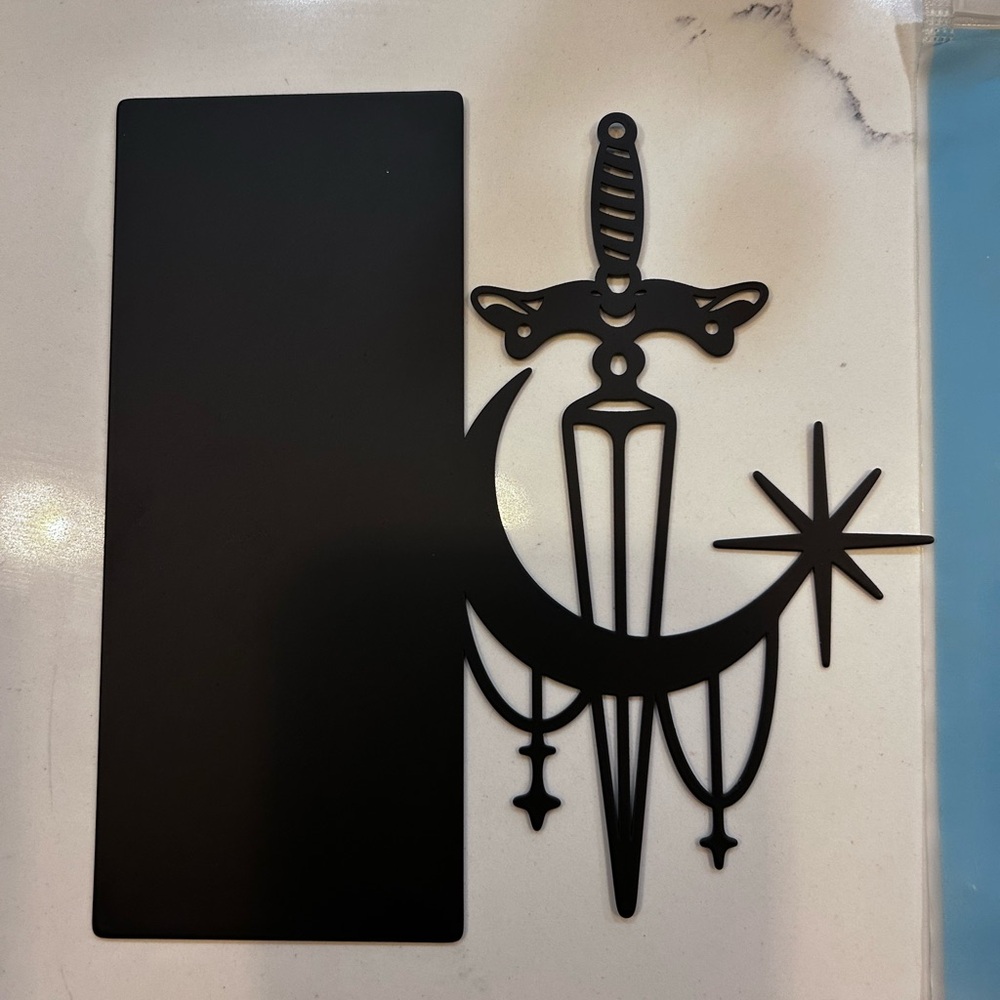 Crescent City Inspired Black Sword and Crescent Wall Decor, Shelf Silhouette